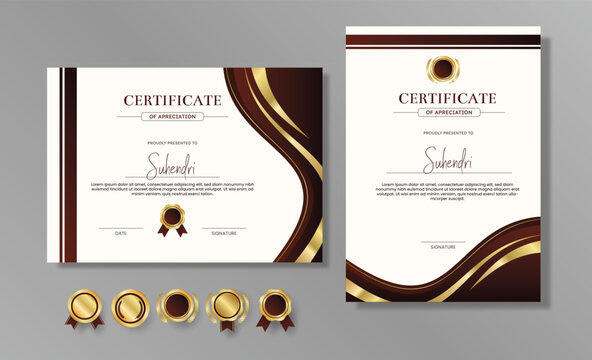 Elegant Modern Certificate of Appreciation Template with Gold Accents