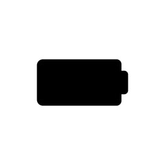 Solid Black Battery Vector Icon for Power and Energy Applications.