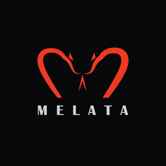 M letter cobra snake head logo icon vector concept design