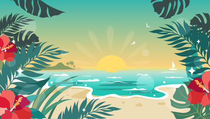 Summer background vector illustration.