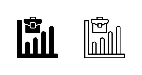 Briefcase with Chart Vector Icon
