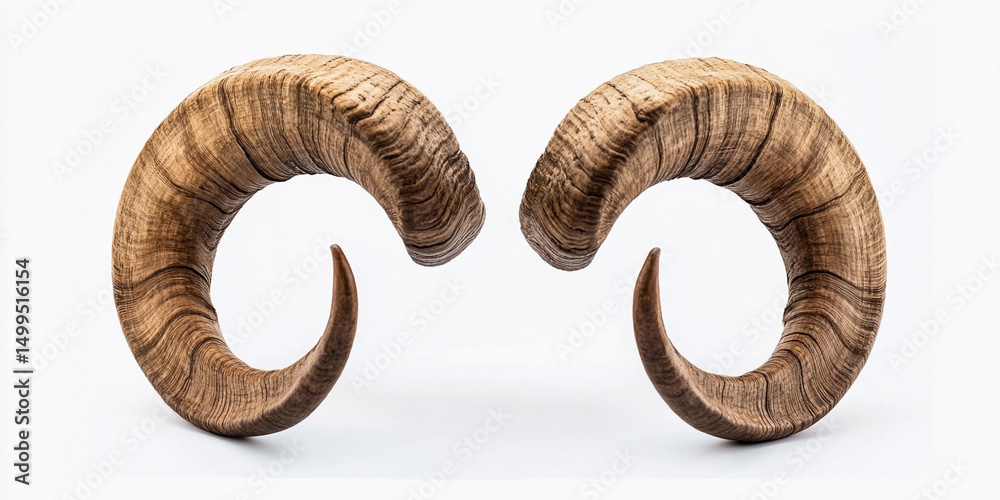 Aufkleber curved horns isolated on white background for display purposes generative ai