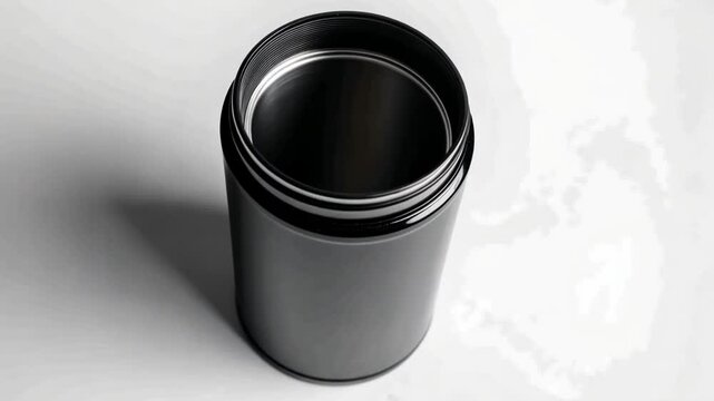 This stylish black container is designed for practicality and aesthetics. Use it for storage or as a decorative piece in your home. A versatile addition to any space. Generative AI