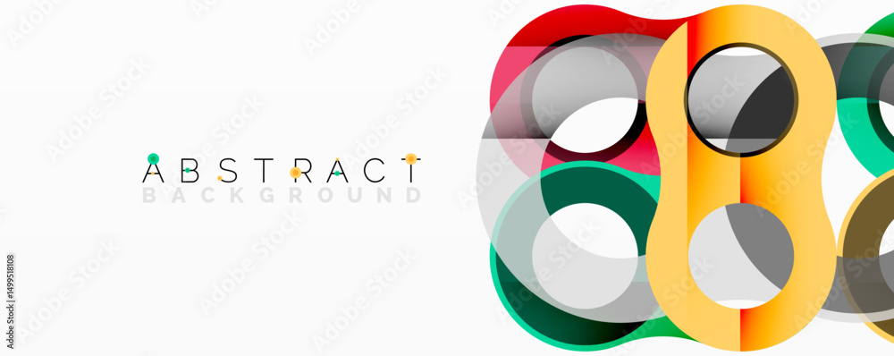 Fototapete modern abstract design features overlapping colorful circles. bright hues create dynamic visual effe