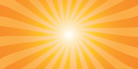 Orange Retro vintage style background with sun rays vector illustration
