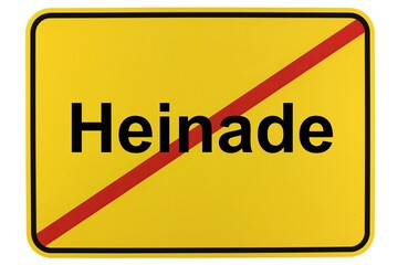 Illustration eines Ortsschildes der Gemeinde Heinade in Niedersachsen