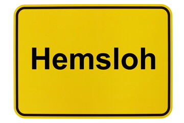 Illustration eines Ortsschildes der Gemeinde Hemsloh in Niedersachsen