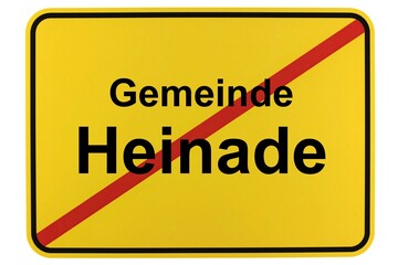 Illustration eines Ortsschildes der Gemeinde Heinade in Niedersachsen