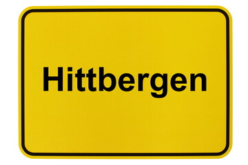 Illustration eines Ortsschildes der Gemeinde Hittbergen in Niedersachsen