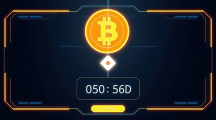 Bitcoin Cryptocurrency Mining A Futuristic Digital Currency Interface