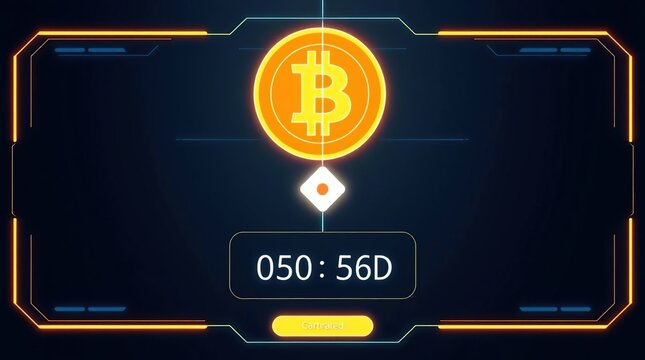 Bitcoin Cryptocurrency Mining  A Futuristic Digital Currency Interface
