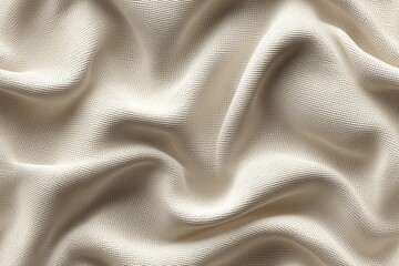 Seamless textured beige Lightweight Acrylic fabric with soft, flowing waves and creases, creating a sense of depth and movement.