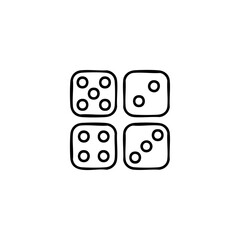 Rolling dices icon logo flat vector design