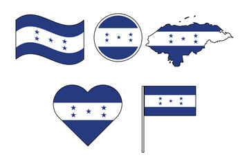set of badges with flag of Honduras vector illustration