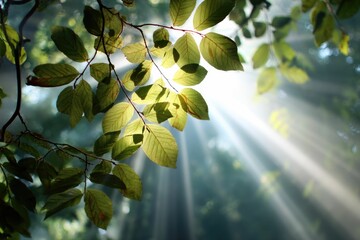 A sunbeam through leaves as a metaphor for hope