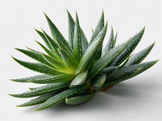 Fototapeta premium Aloe vera plant, isolated on white background, close-up.