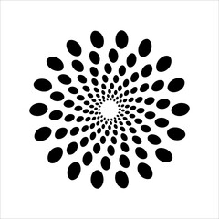 Black petal swirl logo