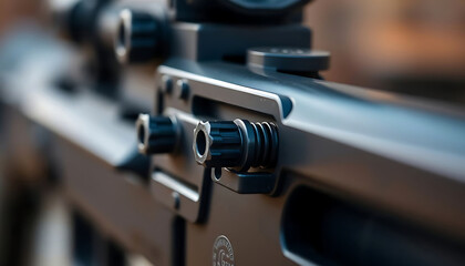 Naklejka premium close up shot of a rifle's muzzle