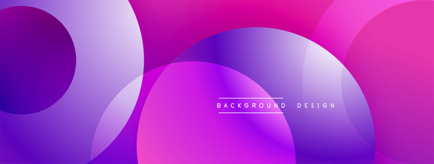 Abstract fluid shapes, vibrant pinks, purples create dynamic background. Modern design elements suggest energy, flow.