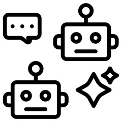 ai chatbot line icon 
