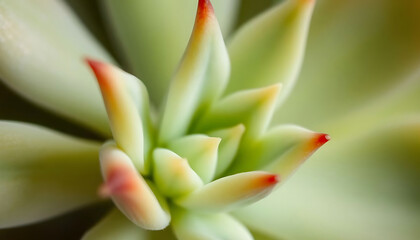 Obraz premium close up of a green plant with red tips