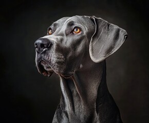 Portrait of Great Dane dog with space for text