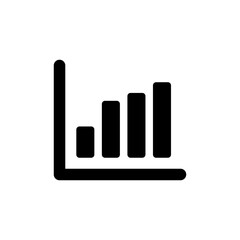 Bold Vertical Bar Chart Vector Icon for Data and Analytics Interfaces.