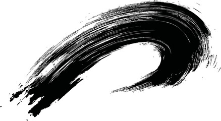 Abstract black brush stroke, resembling a wave pattern. Vector illustration