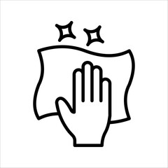 Cleaning cloth Icon Symbol isolated wh kground. vector illustration. color editable.