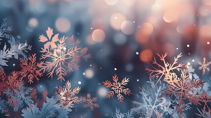 Winter Snowflakes Background with Soft Glow