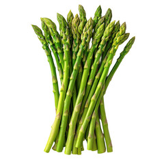 Fresh green asparagus spears bunch isolated on black background healthy food on transparent background
