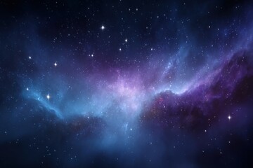 Obraz premium Cosmic Nebula Shimmers in Deep Space Abstract Digital Art Illustration Galaxy Background Starry Night Sky