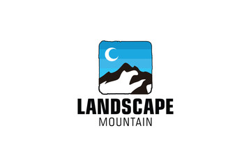 Framed Landscape Logo picture, nature illustration