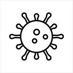 virus and bacteria Icon Symbol isolated wh kground. vector illustration. color editable.