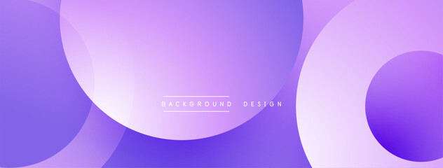 Fototapeta premium Abstract purple background features overlapping circles, gradients. Minimalist design with text background design centered. Smooth transitions create modern aesthetic.