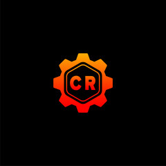 CR Initials Tech Logo Vector Art  Icons  and Graphics