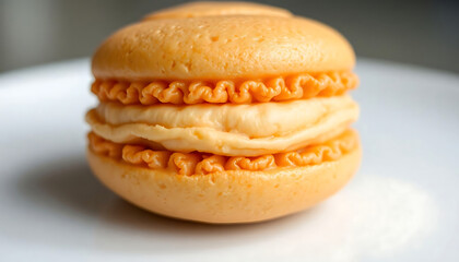 close up of a macaroni and cheese sandwich