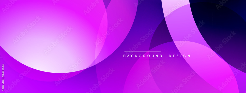 Leinwandbilder Abstract purple background. Overlapping circles create dynamic visual effect. Modern design suitable for banners, presentations.