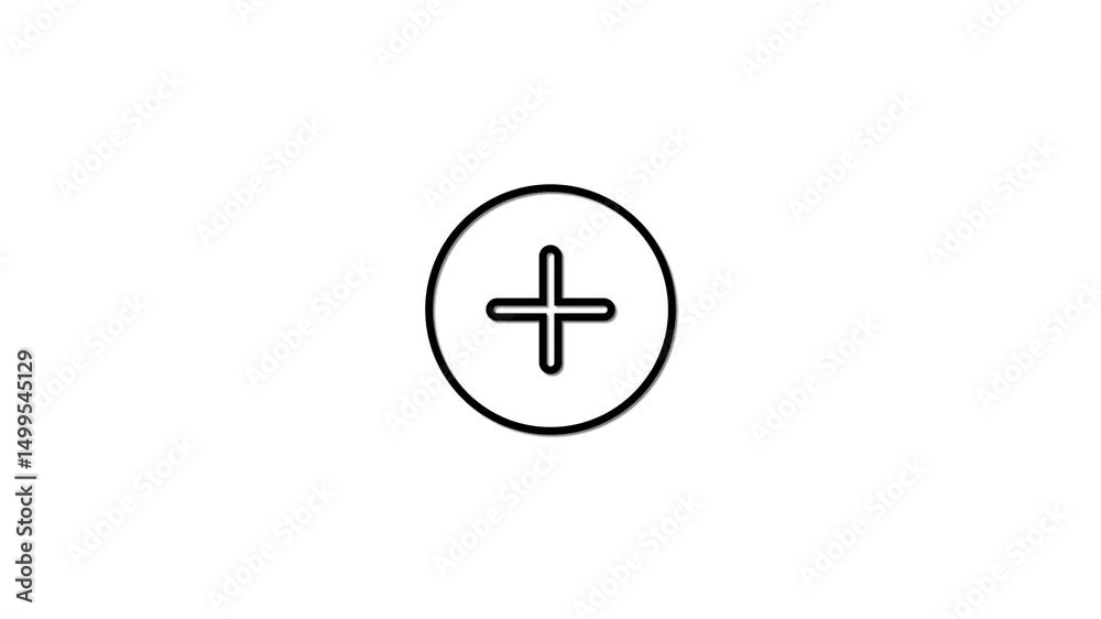Poster minimalist add icon animated loop for digital content creation interface design or user interface el