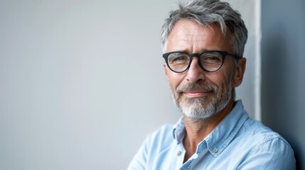 Fototapeta premium Man in Glasses Smiling