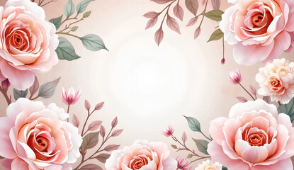 Soft Floral Frame Background