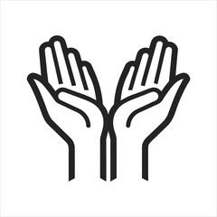 Obraz premium Helping hands vector illustration showing two human hands in a gesture of support and care