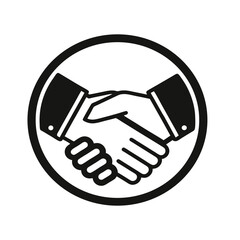 Handshake vector icon illustrating business agreement and partnership success