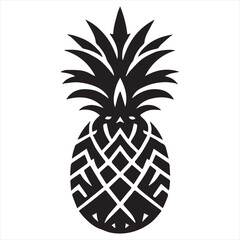 Obraz premium Pineapple Vector art illustration with leaves
