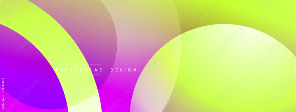 Leinwandbilder Abstract gradients form overlapping circles. Vibrant pinks, purples, yellows create modern background design. Smooth transitions present dynamic visual effect.