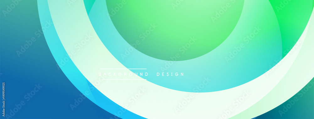 Aufkleber Abstract fluid shapes, vibrant bluegreen gradient. Modern design elements create dynamic visual flow. Minimalist aesthetic, clean composition.