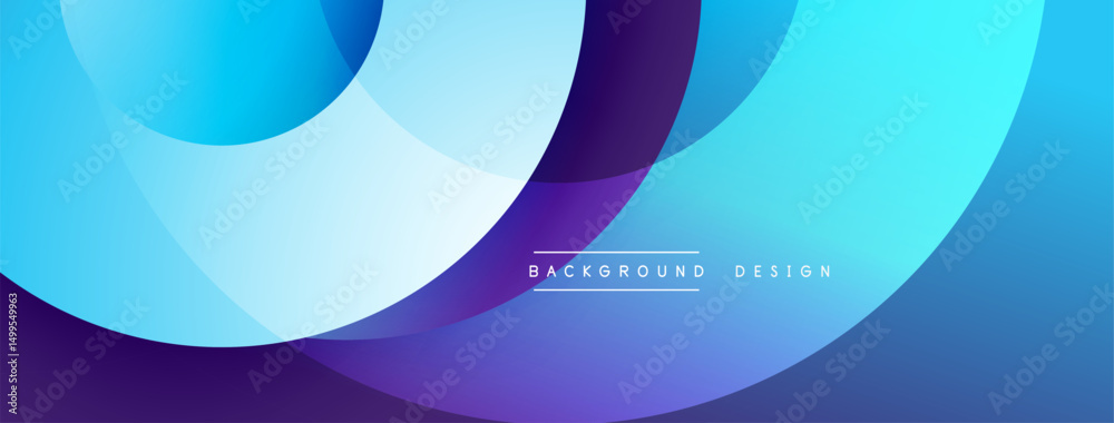 Aufkleber Abstract flowing shapes, blue hues dominate. Gradient colors create dynamic visual effect. Modern design element for backgrounds.
