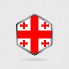 Obraz premium Georgia Flag Icon in Hexagon Shape.