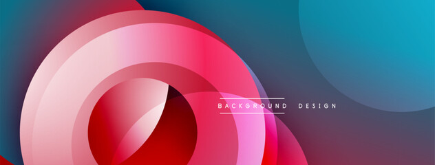 Abstract colorful layers create dynamic background. Overlapping circles, gradients, smooth transitions define modern design.