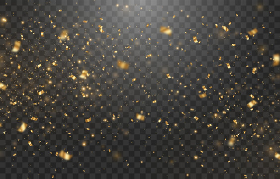 Vector magical light dust, dusty shine. Flying particles of light png. Sparkling fairy dust shining on a transparent background. Christmas light effect. Vector illustration isolated on PNG 
